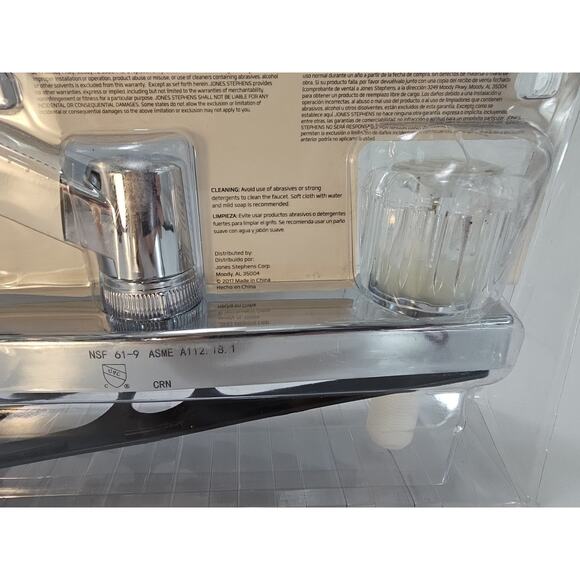 Road & Home Chrome Double Handle Low-Arc Kitchen Faucet w/Deck Plate [C7] - Picture 13 of 16